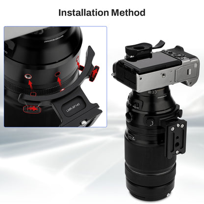 Haoge LMR-XF140 Lens Collar Replacement Foot Tripod Mount Ring for Fujifilm Fuji Fujinon XF 100-400mm F4.5-5.6 R LM OIS WR XF100-400mmF4.5-5.6 Lens built-in Arca Swiss Type Quick Release Plate