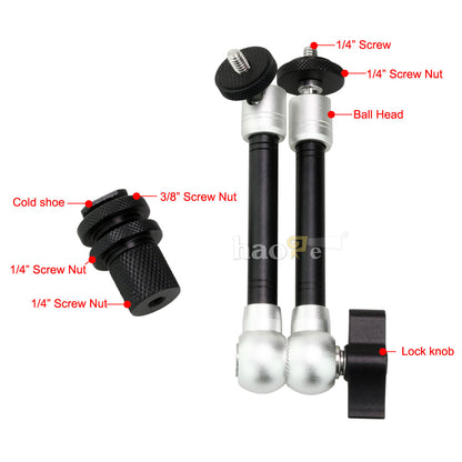 Haoge 11" Inch Adjustable Friction Articulating Magic Arm for DSLR Camera LCD Monitor LED Light