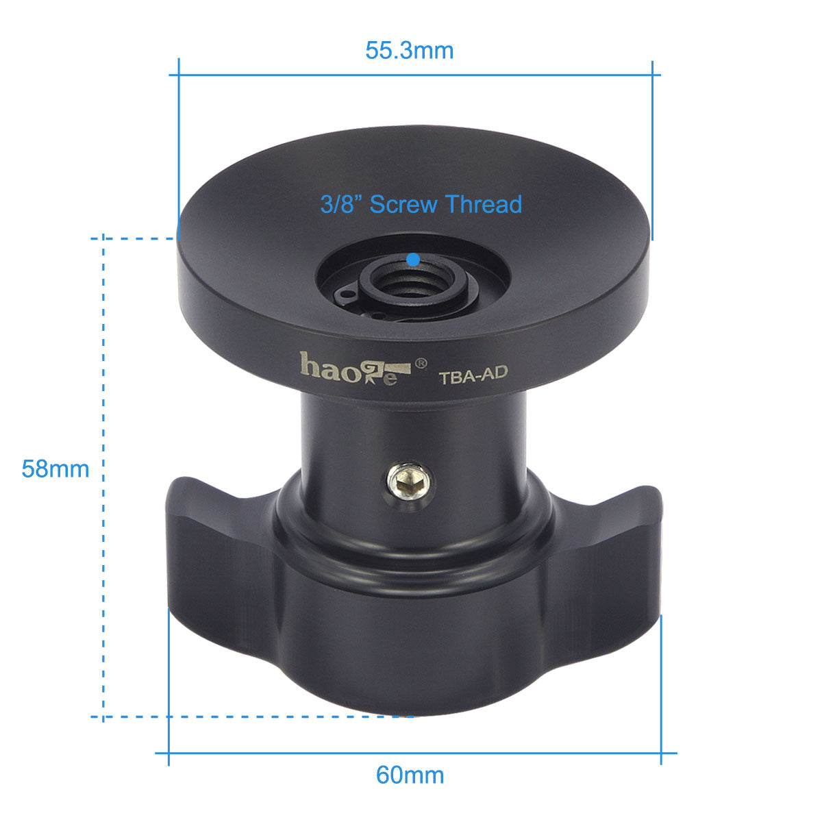 Haoge TBA-AD Short Threaded Knob for Fluid Head Bowl Adapter