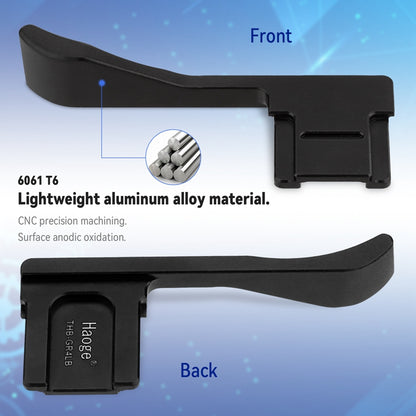 Haoge Metal Thumb Up Rest Hand Grip for RICOH GRIIIX GR3X HDF GRIII GR3 HDF Camera Accessories Black Hot Shoe Thumb Up THB-GR4LB