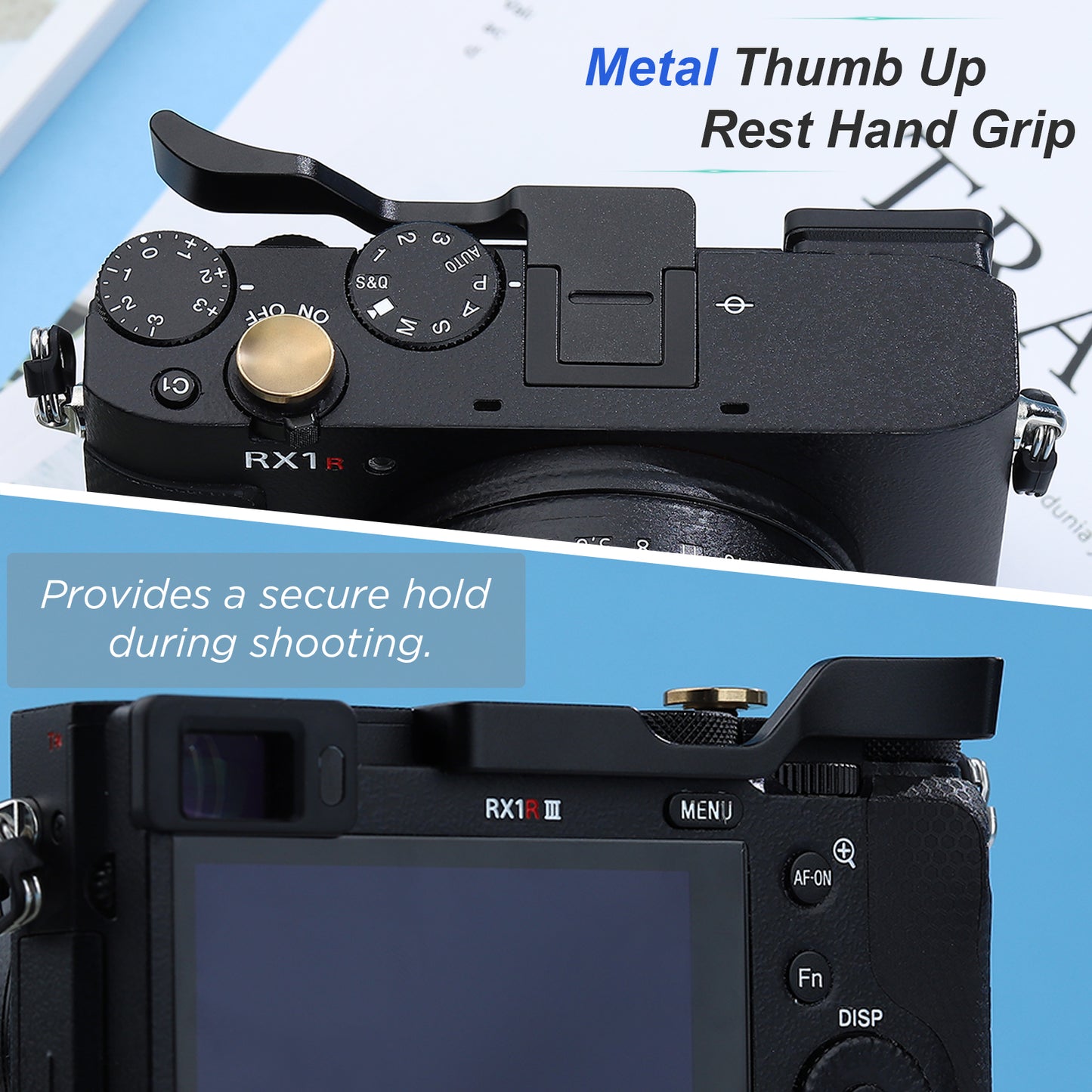 Haoge サムハンドグリップ Sony RX1R III カメラアクセサリー メタルホットシュー rx1r iii m3 サムアップレスト ハンドグリップ THB-RX1RIII-B ブラック