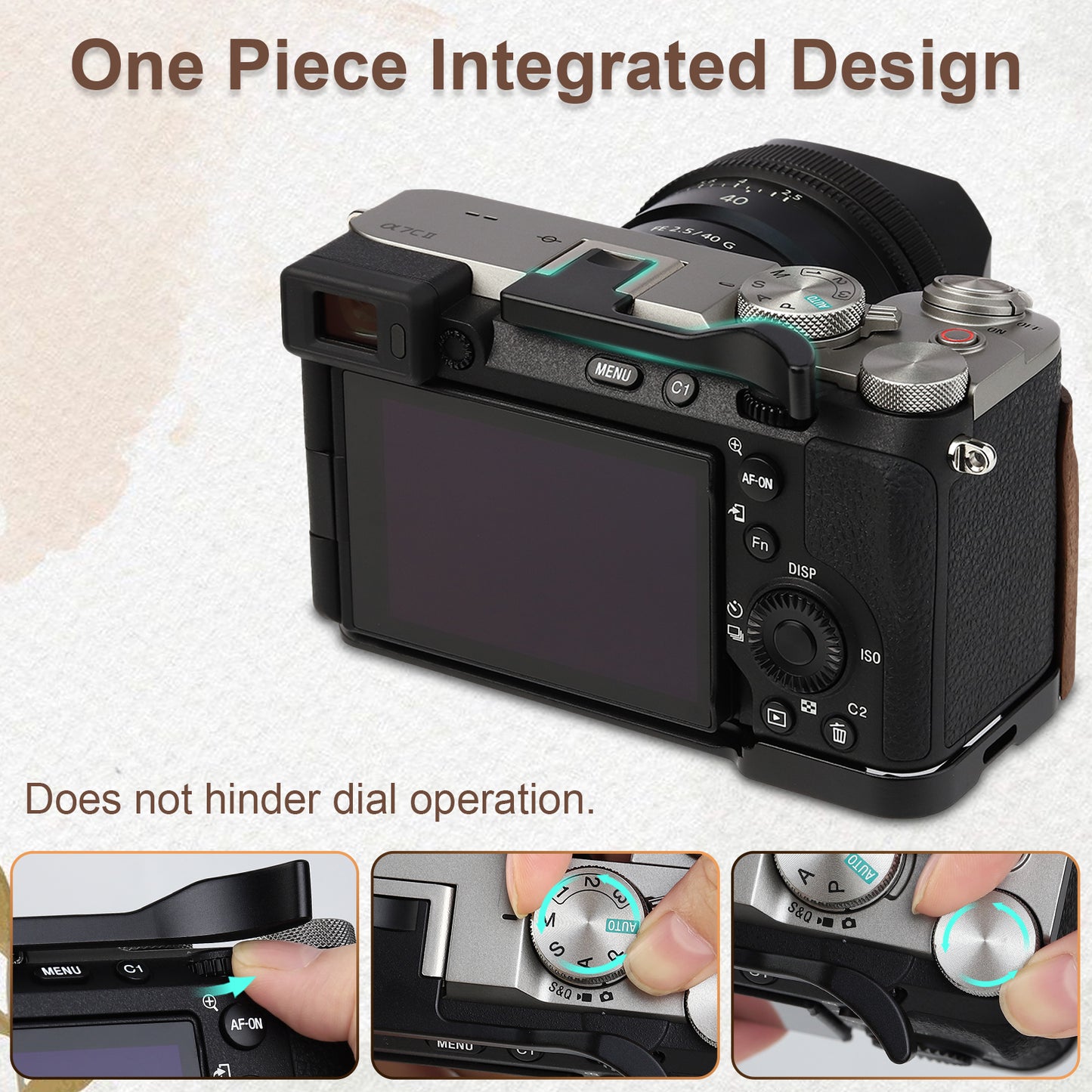 Haoge Metal Thumb Grip for Sony α7cii,Alpha 7CR,ILCE-7CR,Digital Camera Accessories Black Hot Shoe Thumb Up Rest Handle Grip THB-S7CR-B