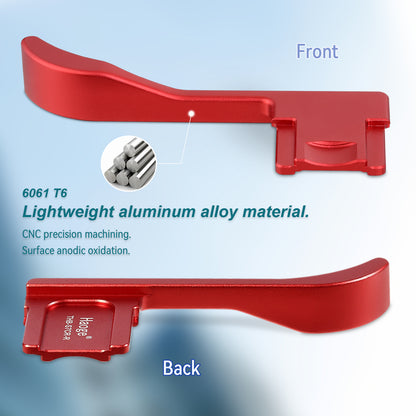 Haoge Thumb Hand Grip for Sony α7Cii,A7CR Camera Accessories Red Metal Hot Shoe Thumb Up Rest Hand Grip THB-S7CR-R