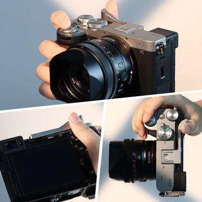 Haoge Metal Hot Shoe Thumb Up Rest Hand Grip for Sony A7CII,a7CR,Camera Accessories Silver THB-S7CR-S