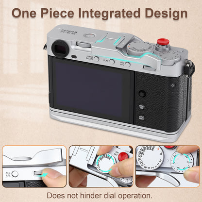 Haoge Metal Thumb Up Grip for Fujifilm X-E5 Camera Digital Accessories xe5 Hot Shoe Thumb Up Rest Support Handgrip Silver THB-XE5-S
