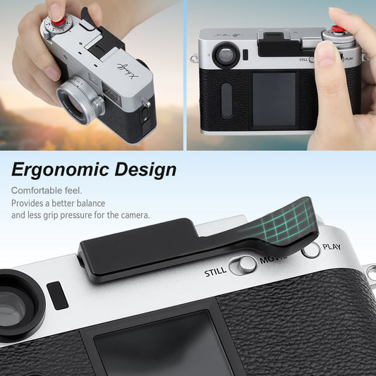Haoge Metal Thumb Up Grip for Fujifilm X half Camera Digital Accessories XHALF Hot Shoe Thumb Up Rest Support Handgrip Black THB-XHALF-B