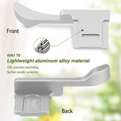 Haoge Metal Thumb Up Grip for Fujifilm X half Camera Digital Accessories X-HALF Hot Shoe Thumb Up Rest Support Handgrip Silver THB-XHALF-S