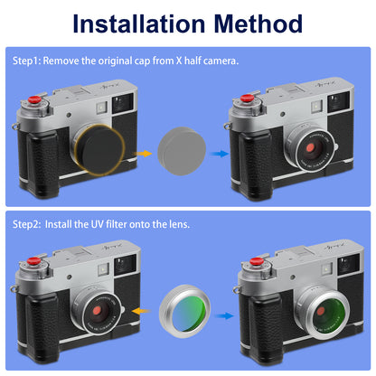 Haoge UV-XHalf Ultra Slim MC UV Protection Multicoated Ultraviolet Lens Filter for Fujiflm X Halfx-half Camera