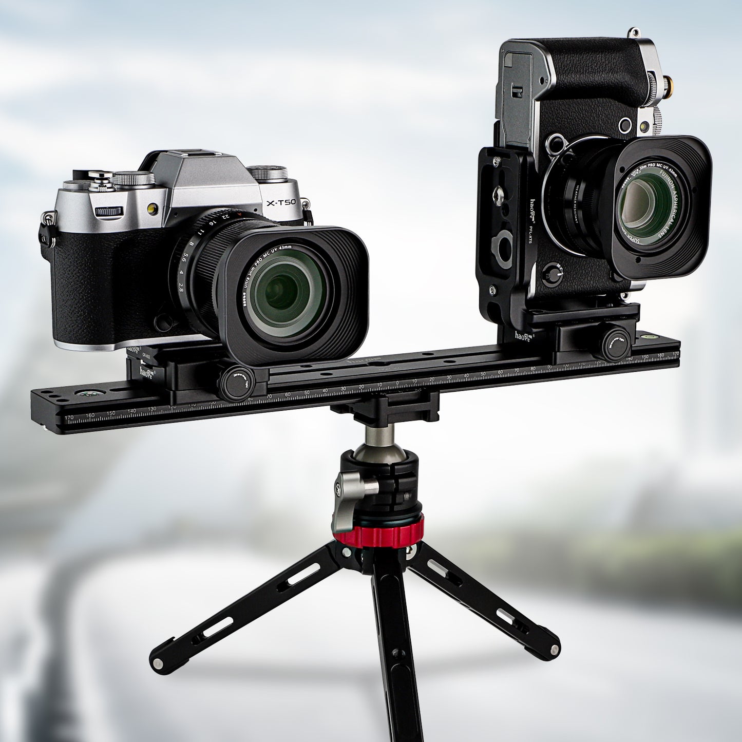 Haoge HQR-350 350mm Multi-purpose Dual Dovetail Long Quick Release Extender Rail Sliding Plate for Camera Tripod Ballhead Clamp fit Benro Arca Swiss Sunwayfoto