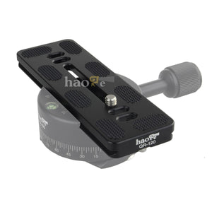 Haoge 120mm QR Quick Release Plate Dual Dovetail and D-Ring Screw Fits Arca-Swiss Standard for Tripod Ball Head