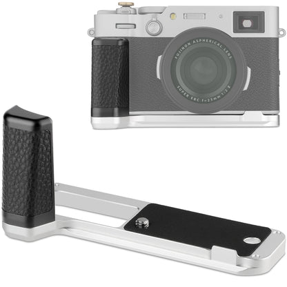 Haoge HG-XVIS Quick Release Plate Camera Bracket Holder Hand Grip for Fujifilm Fuji X100VI Camera Silver fit Arca Swiss Sunwayfoto Kirk RRS Benro