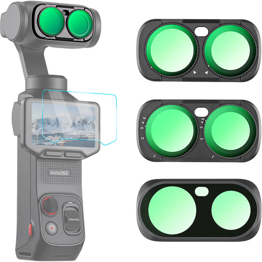 Haoge Magnetic Filter Kit for Insta360 Luna Ultra,Includes CPL Polarizer,Black Mist 1/4Filter,Variable ND Filter ND2-32(3-Pack)