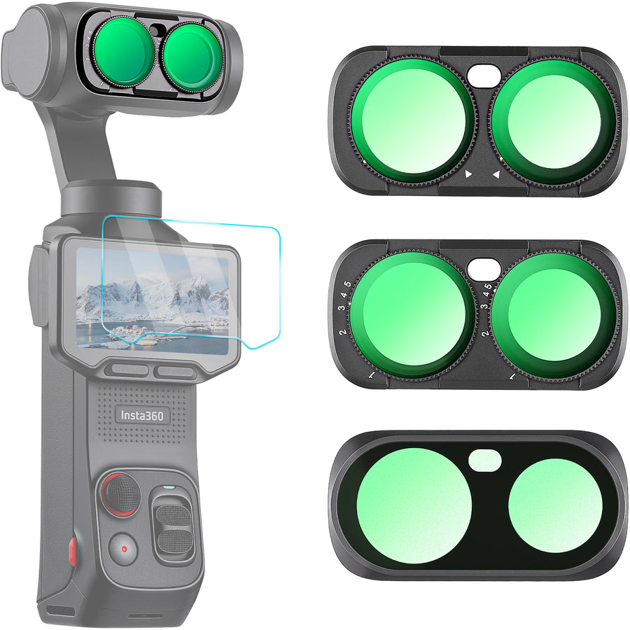 Haoge Magnetic Filter Kit for Insta360 Luna Ultra,Includes CPL Polarizer,Black Mist 1/4Filter,Variable ND Filter ND2-32(3-Pack)