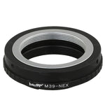 Load image into Gallery viewer, Haoge Lens Mount Adapter for 39mm M39 Mount Lens to Sony E-mount NEX Camera such as NEX-3, NEX-5, NEX-5N, NEX-7, NEX-7N, NEX-C3, NEX-F3, a6300, a6000, a5000, a3500, a3000, NEX-VG10, VG20 Aluminum
