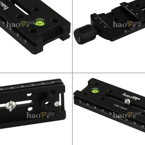 Haoge 140mm Nodal Slide Double Dovetail Focusing Rail Plate with Metal Quick Release Clamp and 60mm Plate for Camera Panoramic Panorama Close Up Macro Shoot fit Arca Swiss RRS Benro Kirk
