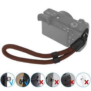 Haoge Camera Hand Wrist Strap for Sony a5000 a5100 a6000 a6100 a6300 a6400 a6500 a6600 NEX-3N NEX-5T NEX-5R NEX-6 NEX-7 NEX3 NEX5 NEX6 NEX7 Climbing Rope Coffee