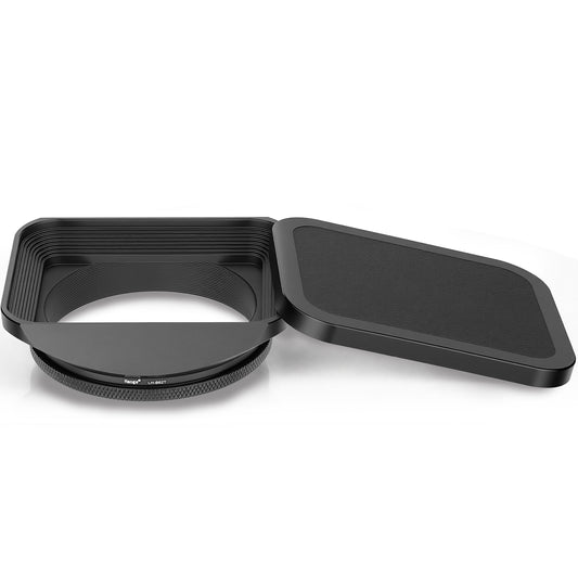 Haoge 62mm Square Metal Screw-in Mount Lens Hood Shade with Cap for 62mm Canon Nikon Sony Leica Leitz Carl Zeiss Voigtlander Nikkor Panasonic Fujifilm Olympus Lens and Other 62mm Filter Thread Lens