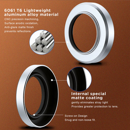 Haoge 39mm Metal Round Lens Hood for Fujifilm XF 23mm f2.8 Fujinon XF 27mm f2.8 R WR Lens on XE5 Camera Body Kit Ultra Slim Screw-in Design LH-XE539-S Silver
