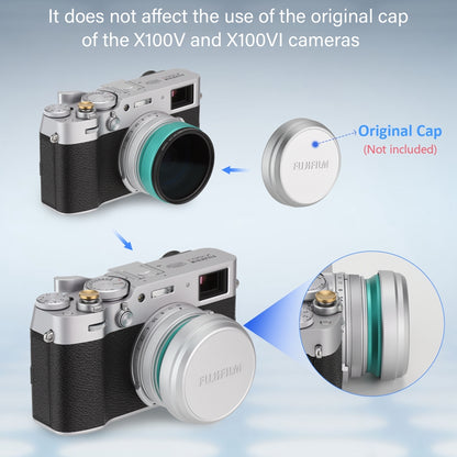 Haoge Metal Lens Hood with MC UV Protection Multicoated Ultraviolet Lens Filter for Fujifilm Fuji X100VI Camera Green LUV-X54L