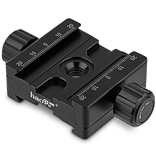 Haoge CP-50BII 50mm Subtend Double Dual Quick Release Clamp for Arca Swiss RRS Benro Rail Plate Nodal Slide