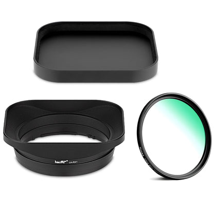 Haoge LH-RX1 Square Metal Bayonet Lens Hood Shade for Sony Carl Zeiss Sonnar T* FE 35mm F2.8 ZA,FE 55MM F1,8 ZA, FE 24mm F1.8 ZA Lens