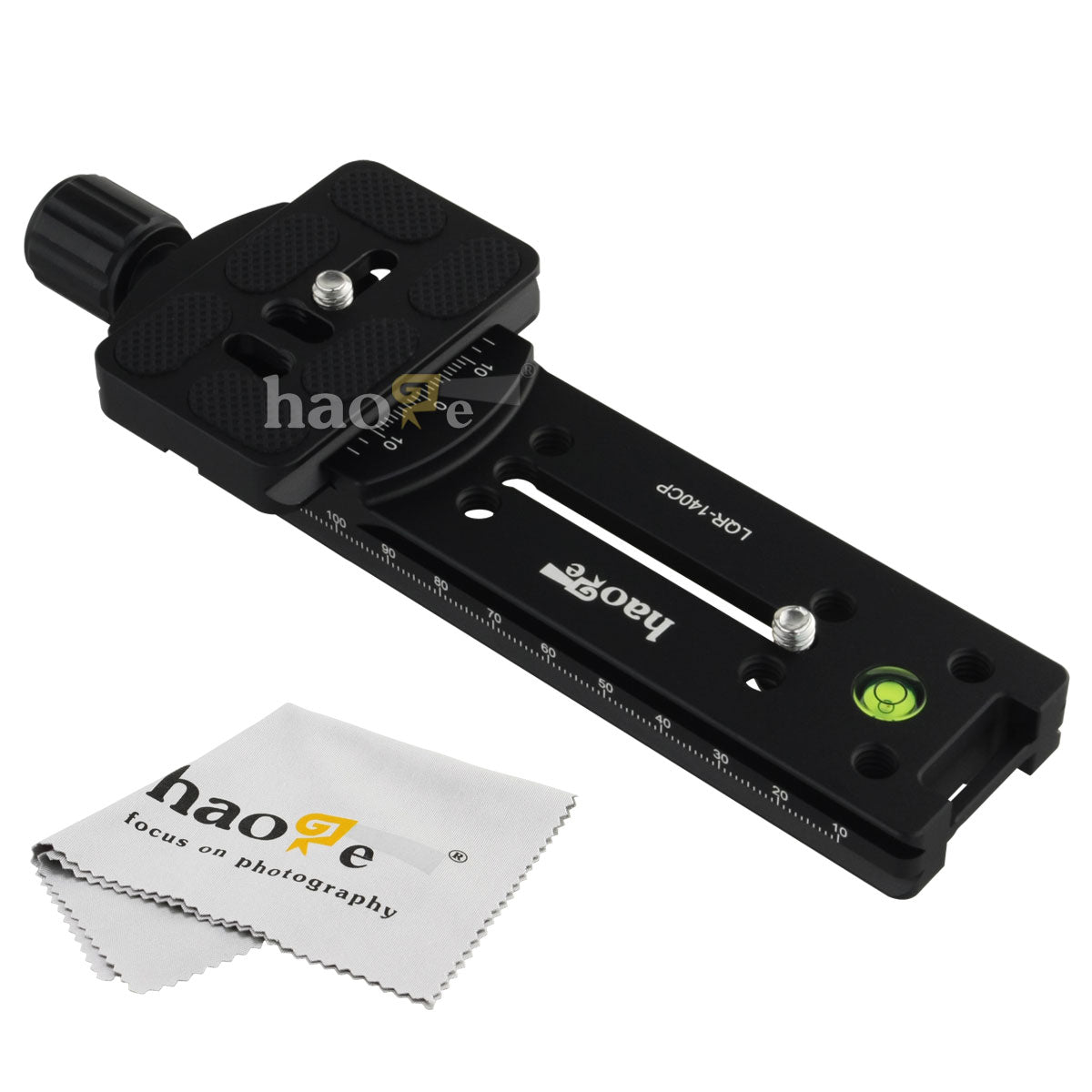 Haoge 140mm Nodal Slide Double Dovetail Focusing Rail Plate with Metal Quick Release Clamp and 60mm Plate for Camera Panoramic Panorama Close Up Macro Shoot fit Arca Swiss RRS Benro Kirk