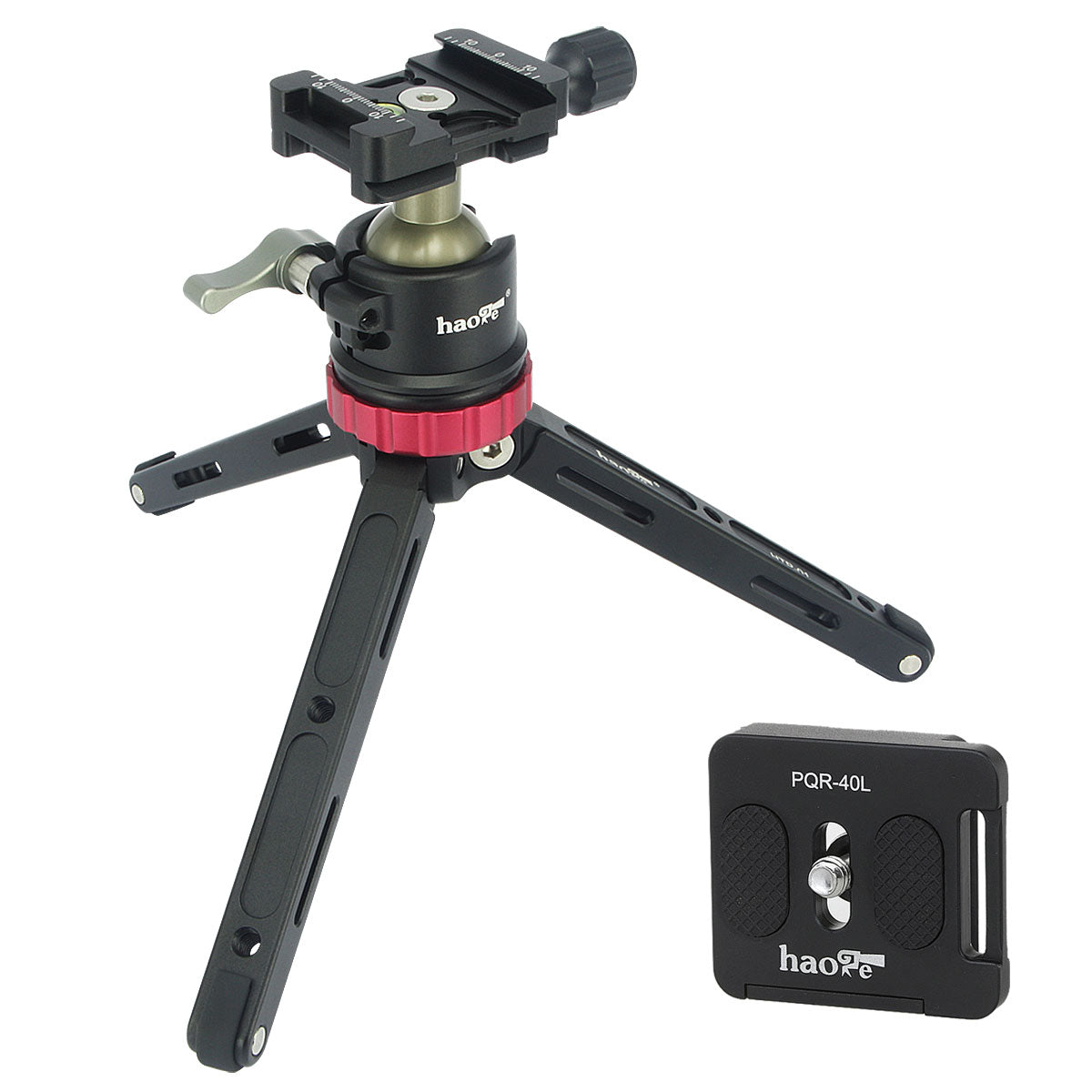 Haoge HTP-01 Table Top Tabletop Tripod Desktop Stand with Low Profile BallHead Ball Head and Quick Release Plate for DSLR Camcorder Digital Camera Low Angle Shot Macro Photography Max load 6.8kg 15lb