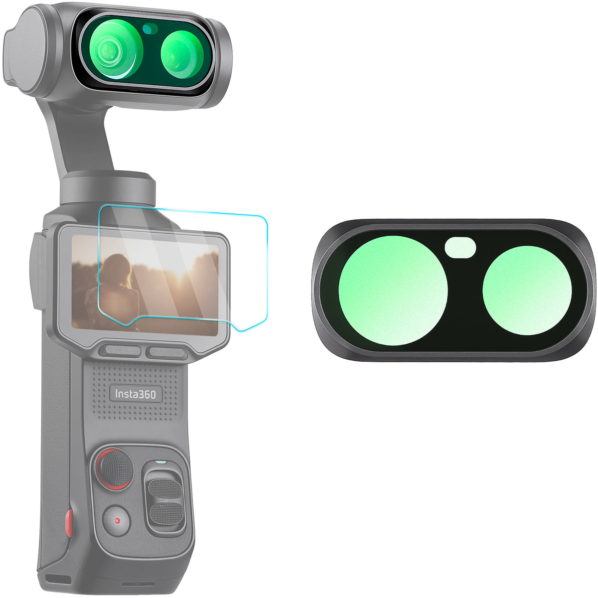 Haoge Magnetic Black Mist 1/4 Filter for Insta360 Luna Ultra,Black Diffusion Cinematic Effect,28-Layer HD Optical Glass
