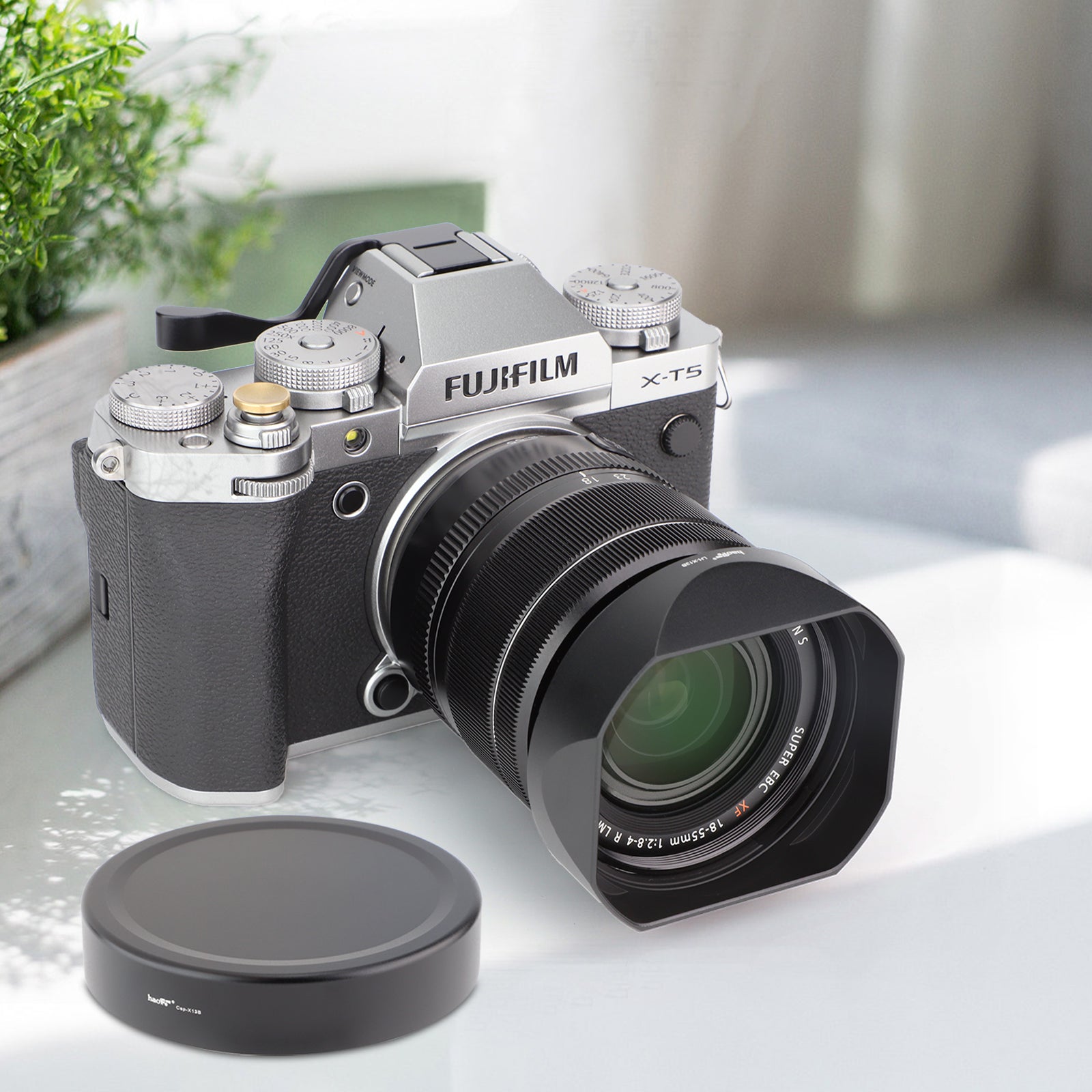 Haoge LH-X13B Bayonet Dedicated Lens Hood of Square Metal for Fuji