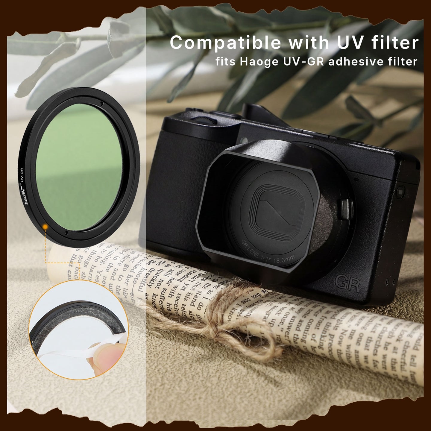 Haoge New Version Metal Square Lens Hoods for RICOH GR4 GR IV HDF GR IV Monochrome Camera Accessories Locking installation design LH-GR4NLo
