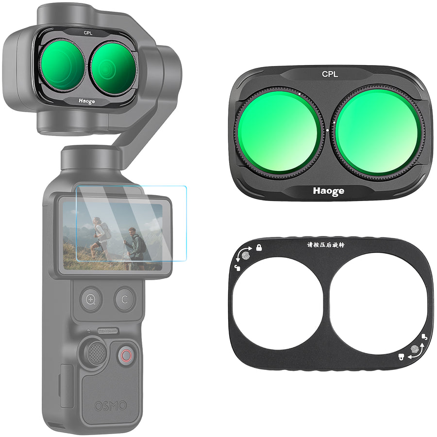 Haoge Magnetic CPL Polarizer Filter for DJI Osmo Pocket 4 Pro (4P),Multi Coated HD Optical Glass Filter,Ultra Slim Aluminum Frame with Screen Protector