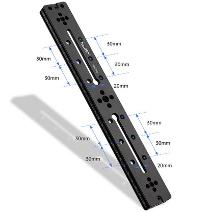 Haoge HQR-300 300mm Multi-purpose Dual Dovetail Long Quick Release Extender Rail Sliding Plate for Camera Tripod Ballhead Clamp fit Benro Arca Swiss Sunwayfoto