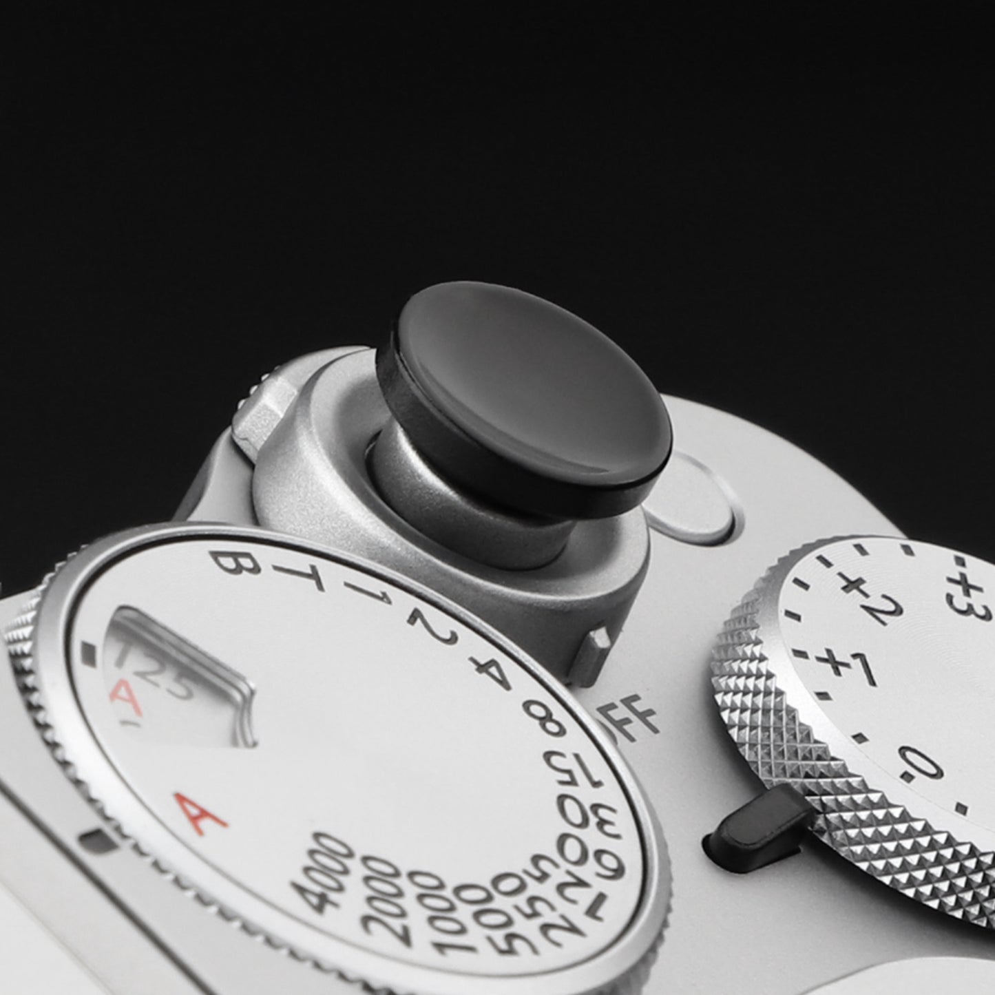 Haoge Metall-Auslöseknopf für Nikon ZF Kameras, Fujifilm GFX100RF XE4 X-E5 X-T5 X-T4 X-T3 X-T50 X-T30II X-T30 X-Pro2 X-Pro3 X100T X100F X100V X100VI und Leica M1 M2 M3 M6 M7 M8 M9 M10 ME MP M9-P MA Q3 Q3-43 D-LUX 8, konkave Oberfläche, schwarz