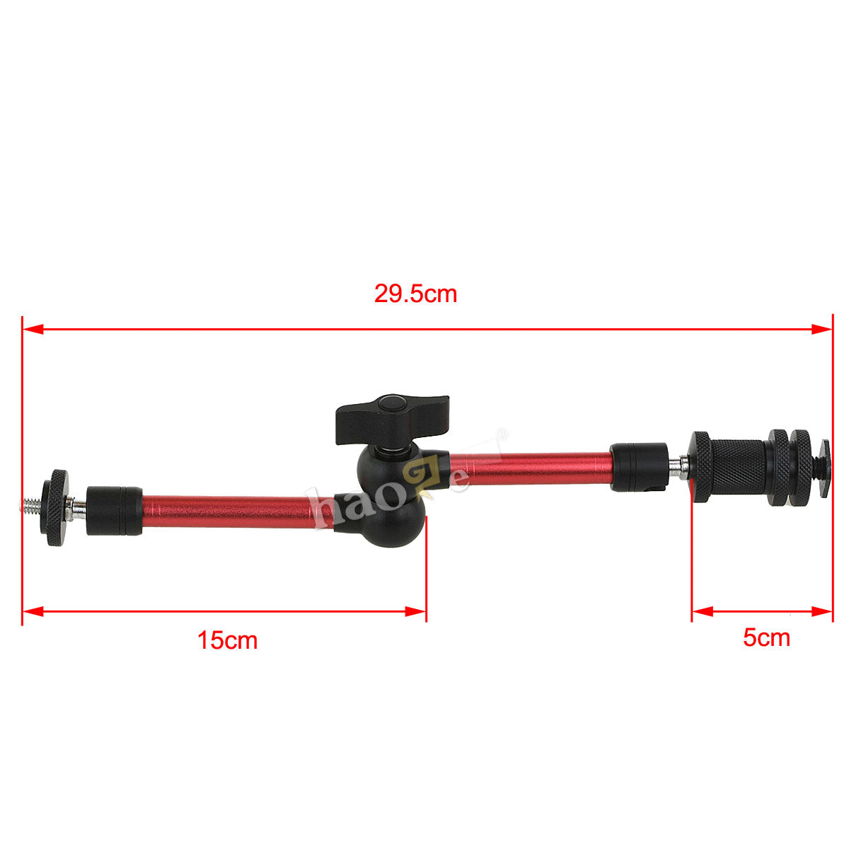 Haoge 11 inch Articulating Friction Magic Arm with Large Clamp Crab Pliers Clip for HDMI LCD Monitor LED Light DSLR Camera Video Tripod Red