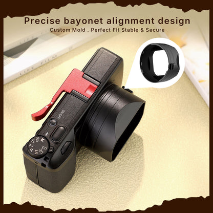 Haoge New Version Metal Square Lens Hoods for RICOH GR4 GR IV HDF GR IV Monochrome Camera Accessories Locking installation design LH-GR4NLo
