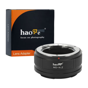 Haoge Manual Lens Mount Adapter for Minolta MD Lens to Nikon Z Mount Camera Such as Z6 Z7