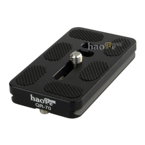 Haoge 70mm QR Quick Release Plate Dual Dovetail and D-Ring Screw Fits Arca-Swiss Standard for Tripod Ball Head