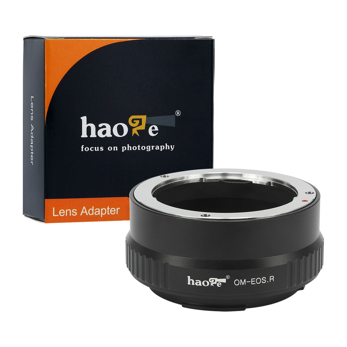 Haoge Manual Lens Mount Adapter for Olympus OM Lens to Canon RF Mount Camera Such as Canon EOS R