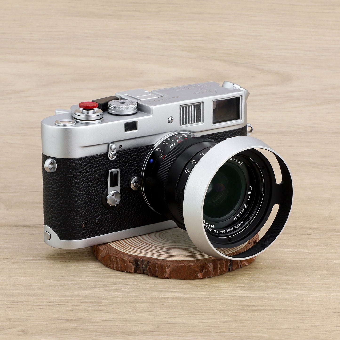 Haoge LH-ZV12 Round Metal Lens Hood for Carl Zeiss C Biogon T* 2.8/28 28mm f2.8 ZM, C Sonnar 1.5/50 50mm f1.5 ZM Lens silver