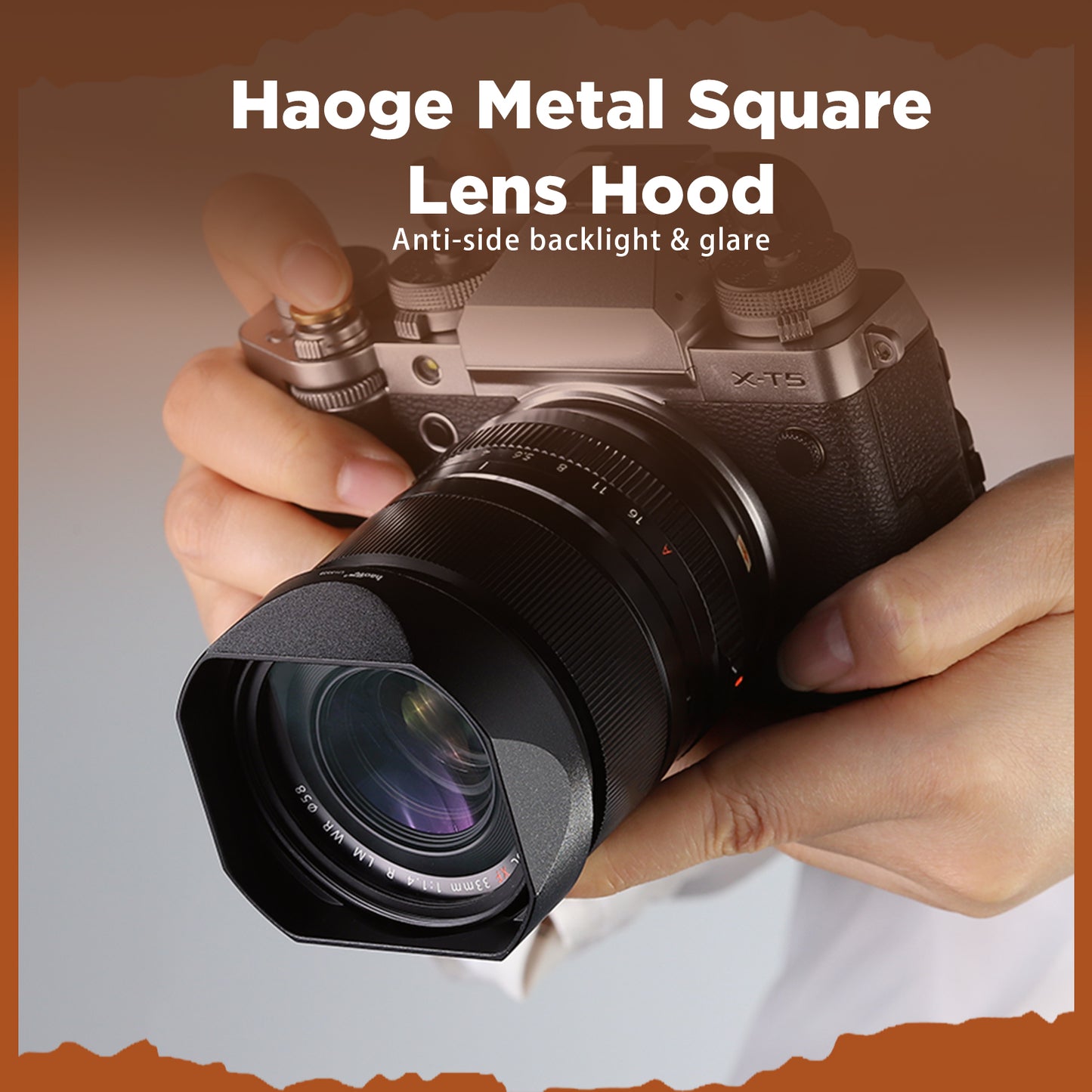 Haoge バヨネット専用レンズフード（スクエアメタル、フードメタルキャップ付き） Fuji Fujifilm Fujinon XF 16-50mm F2.8-4.8 R LM WRレンズ（X-Pro3 XT50 XT5 XS20カメラ対応）LH-X33B