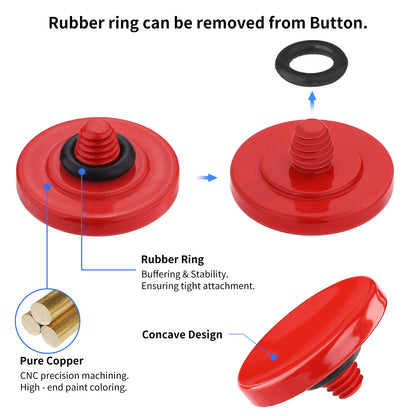 Haoge 12mm Copper Shutter Release Button for Sony RX1R3 Fujifilm GFX100RF XT5 XT50 XT30III X-Pro3 XE5 Nikon Zf  DF and Leica Q3 M240 M10 M-11 D-Lux8 Red Concave Surfacel