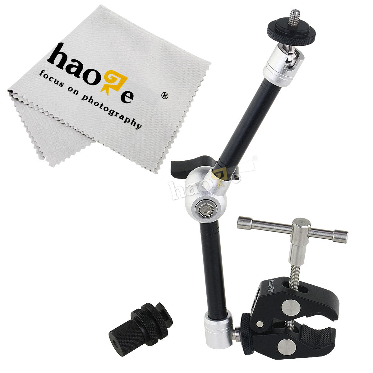Haoge 11 inch Articulating Friction Magic Arm with Large Clamp Crab Pliers Clip for HDMI LCD Monitor LED Light DSLR Camera Video Tripod