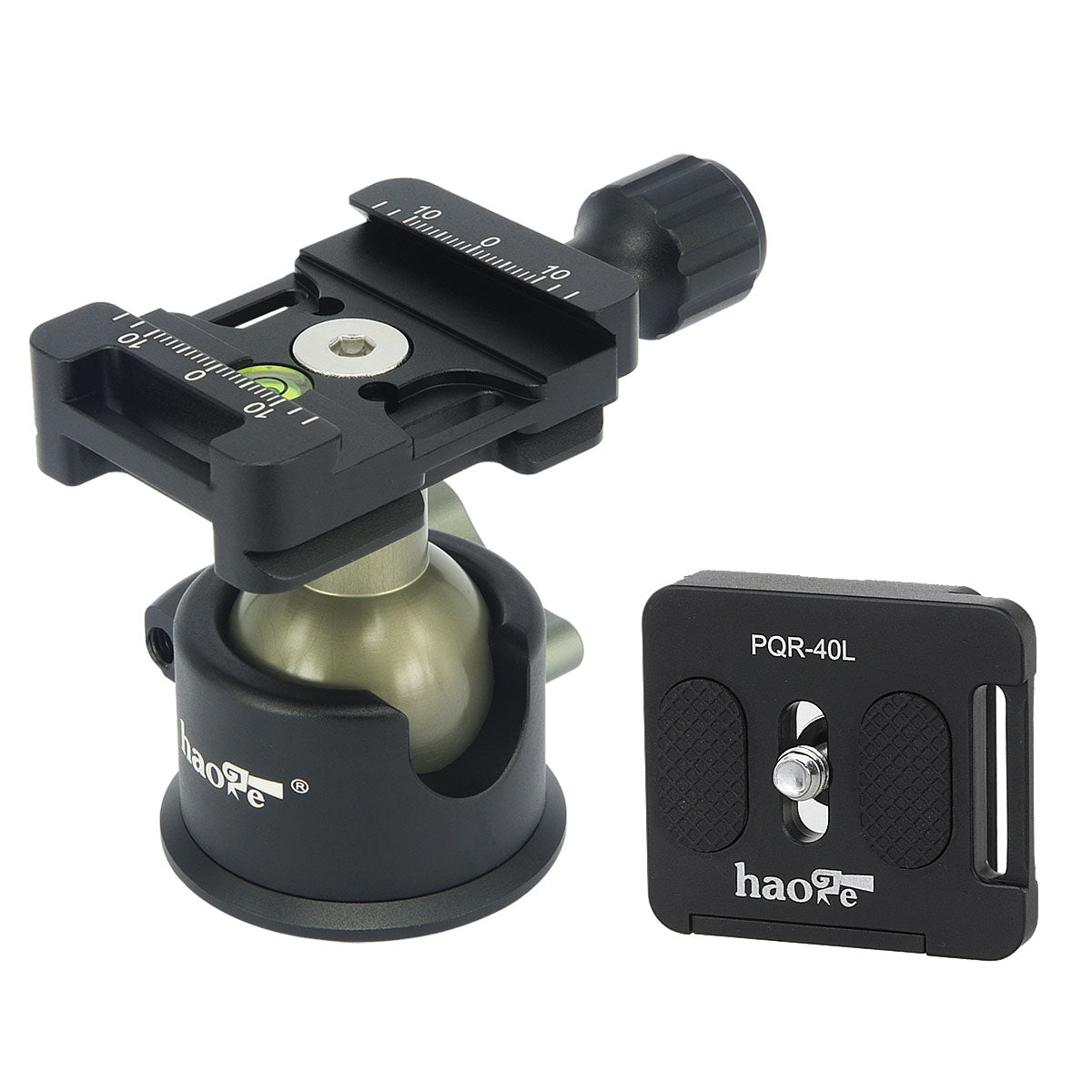 Haoge BH-45 Low Profile Ballhead Tripod Ball Head with Arca-Compatible Screw-Knob Quick Release Clamp and Plate for Tripod Monopod Slider DSLR Camera Camcorder Max Loading 8kg 17.6lb