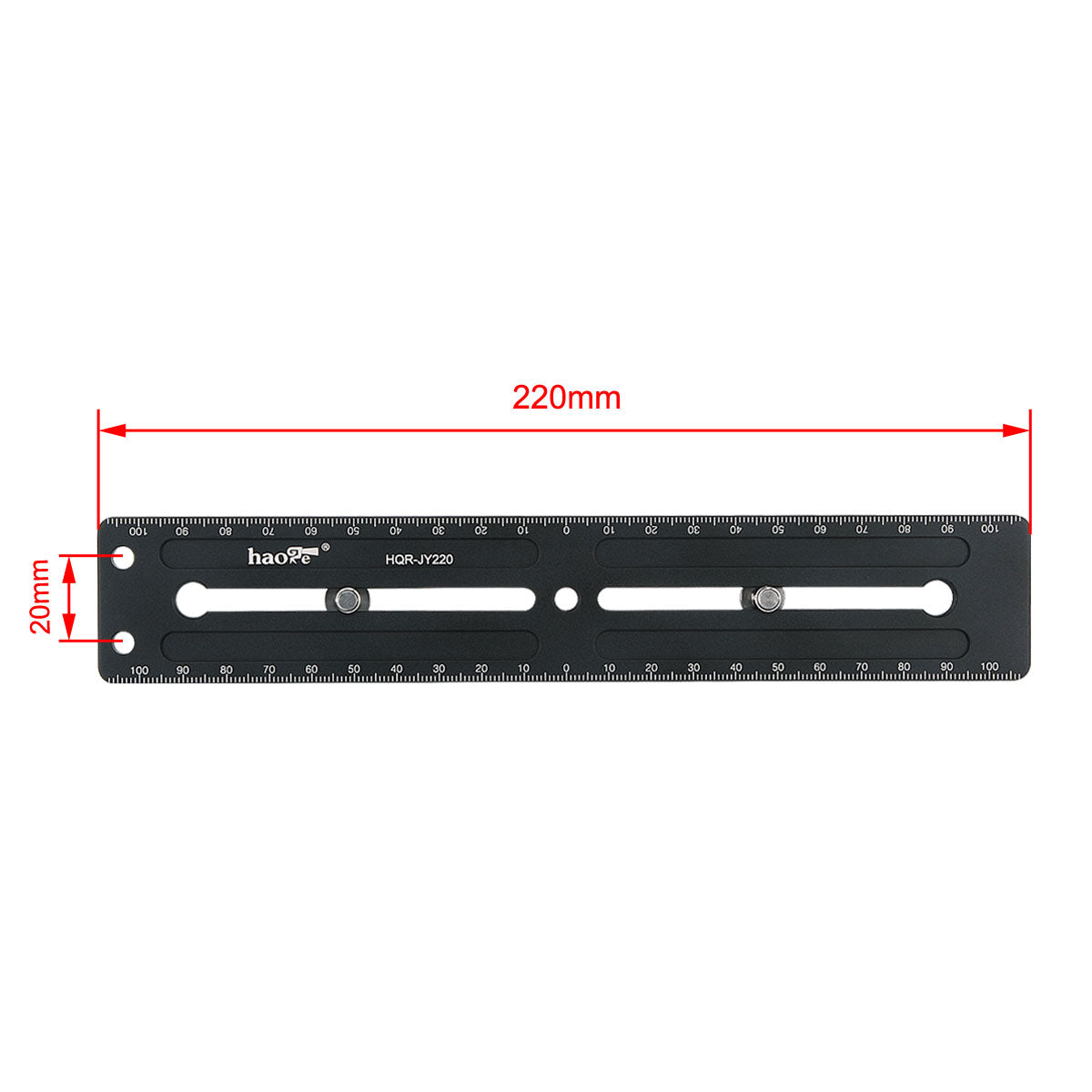 Haoge 220mm Multi-purpose Long Quick Release Extender Rail Sliding Plate for Camera Tripod Ballhead Clamp fit JIEYANG JY0506 JY0509 JY0508 JY0507