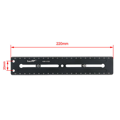 Haoge 220mm Multi-purpose Long Quick Release Extender Rail Sliding Plate for Camera Tripod Ballhead Clamp fit JIEYANG JY0506 JY0509 JY0508 JY0507