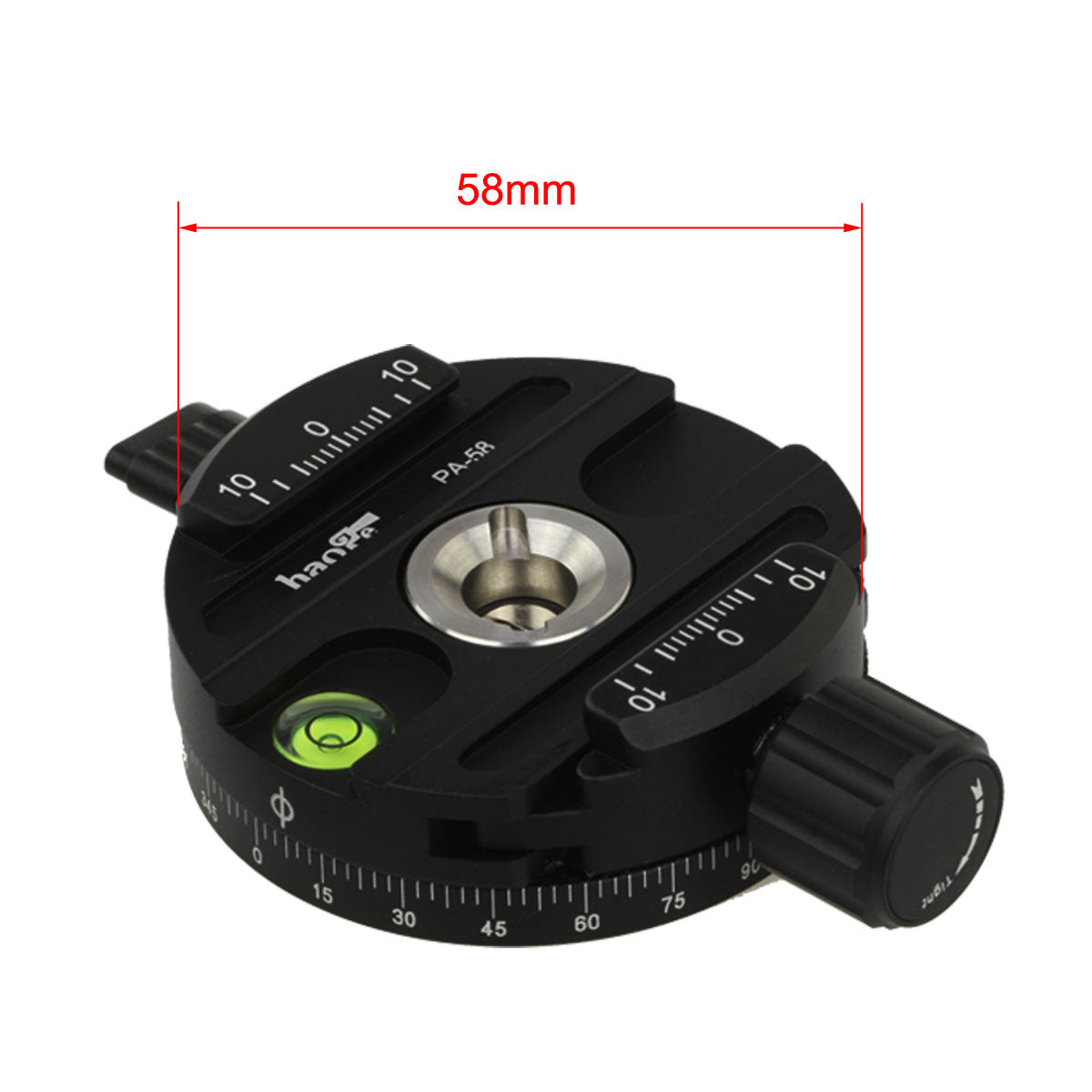 Haoge Combo Boss Adapter with PA-58 58mm Arca-Swiss-Compatible Panoramic Head for Manfrotto Tripod Ball Head Clamp Replacement