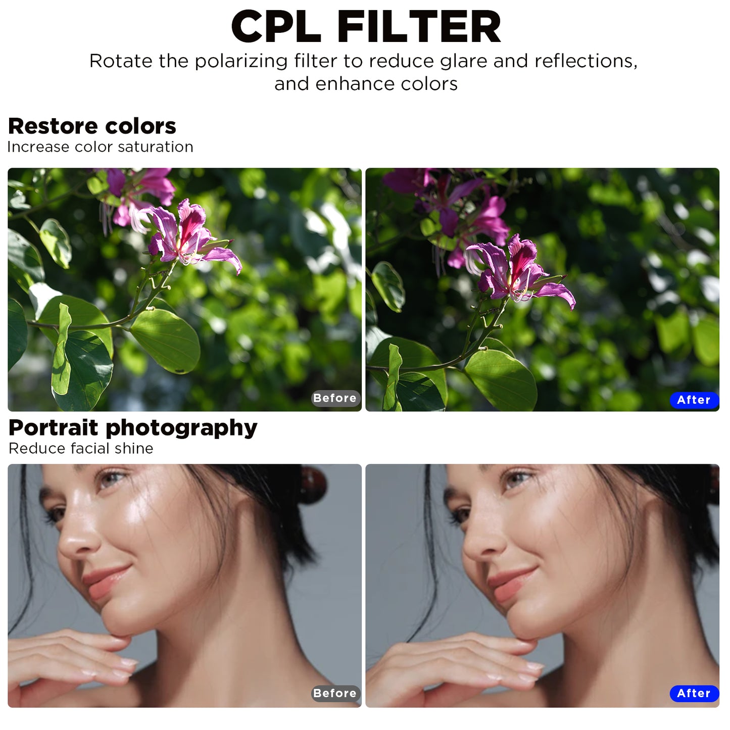 Haoge 43mm MC CPL Multicoated Circular Polarizer Polarizing Lens Filter for Canon Nikon Sony Minolta Pentax Olympus Panasonic Leica Zeiss Tamron Digital Camera DSLR Lens