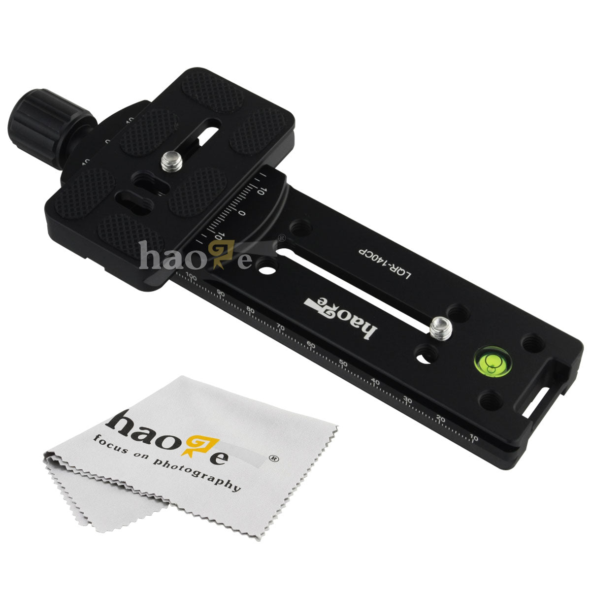 Haoge 140mm Nodal Slide Double Dovetail Focusing Rail Plate with Metal Quick Release Clamp and 70mm Plate for Camera Panoramic Panorama Close Up Macro Shoot fit Arca Swiss RRS Benro Kirk