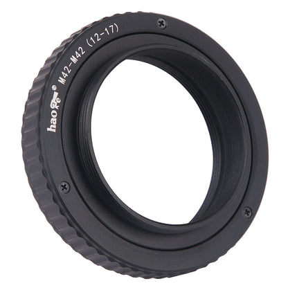 Haoge Macro Focus Lens Mount Adapter Built-in Focusing Helicoid for M42 42mm Screw mount Lens to M42 42mm Screw mount Camera 12mm-17mm