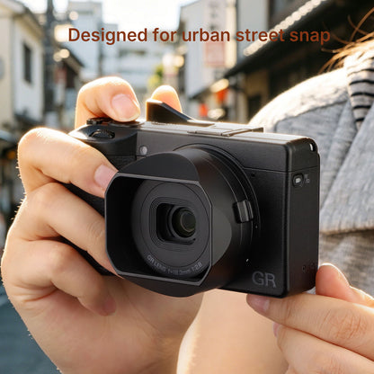 Haoge New Version Metal Square Lens Hoods for RICOH GR4 GR IV HDF GR IV Monochrome Camera Accessories Locking installation design LH-GR4NLo